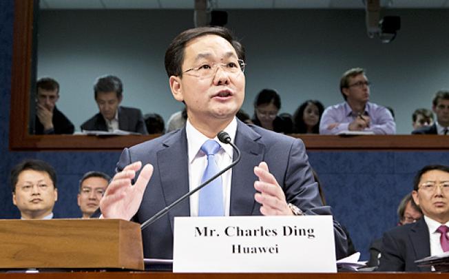 Huawei senior vice-president Charles Ding testifies in US Congress last month. Photo: AP