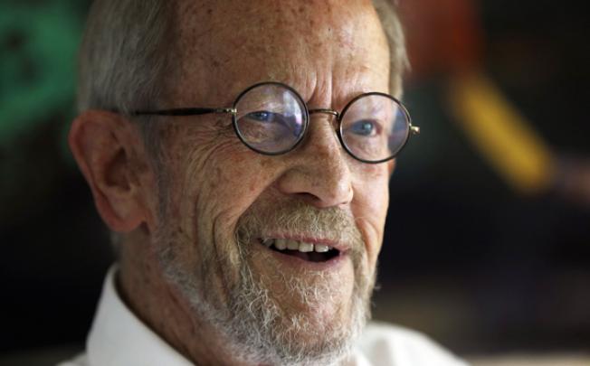 Author Elmore Leonard, 86, during an interview on September 17. Leonard says he’s thrilled to receive one of the literary world’s highest honours, the National Book Foundation’s Medal for Distinguished Contribution to American Letters. Photo: AP