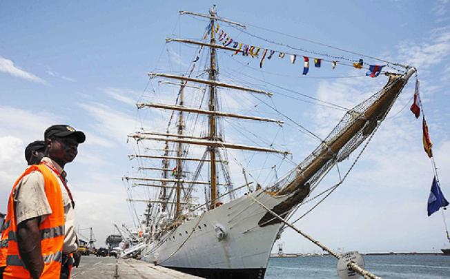 Argentine training ship Libertad has been retained in the Ghanaian port of Tema since October 2. Photo: EPA