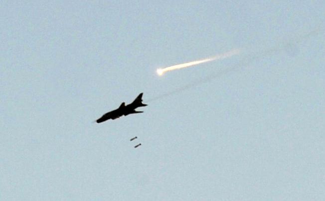 Syrian jets hammered the rebel town of Maaret al-Numan on the second day of an assault. Photo: AFP