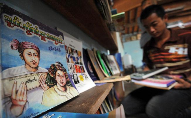 Books written in Shan, a language related to Thai, adorn a library in Taunggyi, capital of eastern Myanmar's Shan state. Photo: AFP