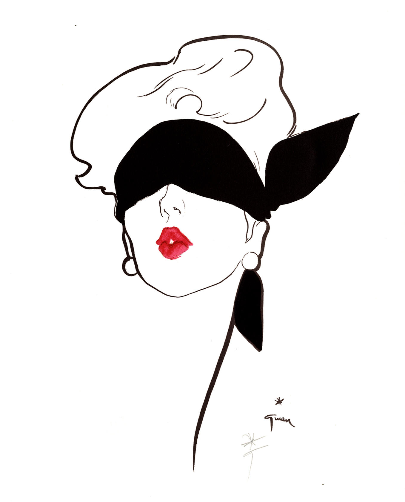 Rouge Baiser Blindfold by fashion artist René Gruau. Images: East Of Mayfair