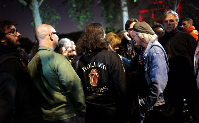 Rolling Stones fans queue outside the Trabendo music hall prior to attending the Rolling Stones concert. Photo: AP