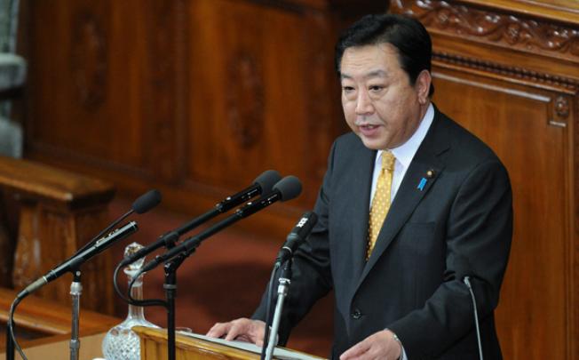 Japanese Prime Minister Yoshihiko Noda speaks during the opening session of the upper house of parliament at the Diet building in Tokyo on Monday. Photo: EPA