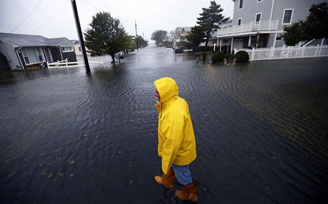 Flood waters rise in Fenwick Island, Delaware on Monday. Photo: AP