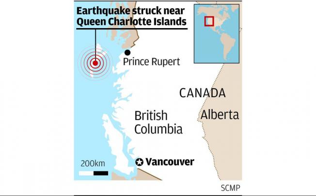 The Earthquake struck near the Queen Charlotte islands.