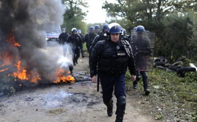 French gendarmes during a training exercise in Notre-Dame-des-Landes in western France. The country's appeals court has re-opened a trial of two police officers. Photo: AFP