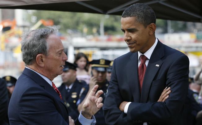 Obama with New York mayor Michael Bloomberg. Photo: AFP