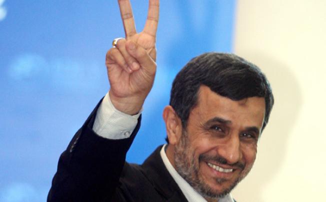 Iranian President Mahmoud Ahmadinejad gestures at the Bali Democracy Forum in Nusa Dua, Bali, Indonesia, on Thursday. Photo: AP