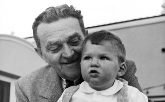 'The Hollywood Reporter' founder Billy Wilkerson and son Willie Wilkerson in 1952. Photo: AP