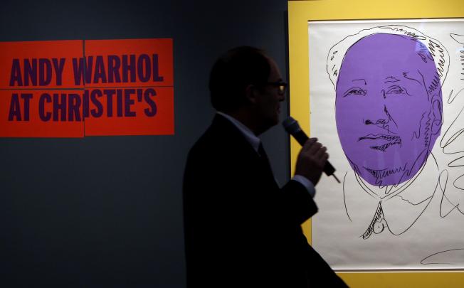 Mao's Wallpaper on display at the Christie's exhibition at the HKCEC on Wednesday. Photo: SCMP