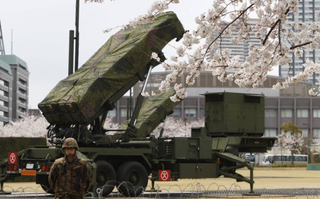 Patriot Advanced Capability-3 (PAC-3) land-to-air missiles are deployed at the Defence Ministry in Tokyo in April. Photo: Reuters