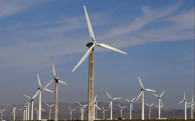 A wind power plant in Urumqi. Photo: Reuters