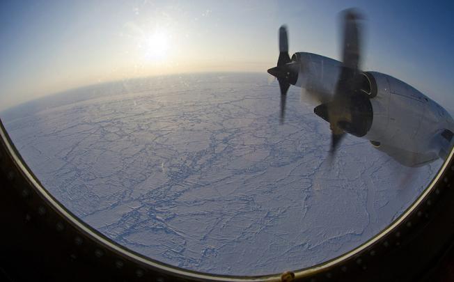 A UN report says the ice area around the North Pole shrunk to 3.41 million square kilometres in September, 18 per cent less than the previous low in 2007. Photo: EPA