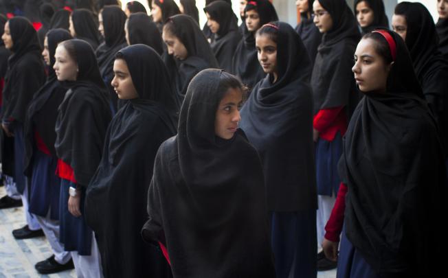 Pakistani children of Khushal School for Girls in Mingora, Pakistan. Photo: AP 