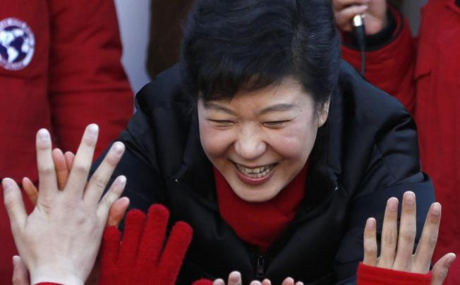 Moon Jae-in’s rival, Park Geun-hye, of the ruling Saenuri Party and the daughter of the military dictator General Park Chung-hee, spent her last day of campaigning at a rally in Busan, 420 kilometres south of the capital. Photo: Reuters