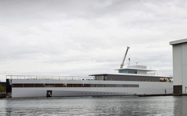 The superyacht built for Apple co-founder Steve Jobs is seen in a shipyard in Aalsmeer in this October 30, 2012 file photo. Photo: Reuters