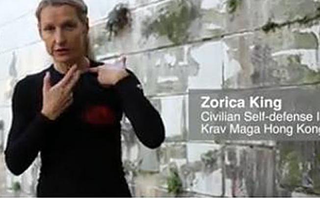 Zorica King, a self-defence instructor, demonstrates some moves