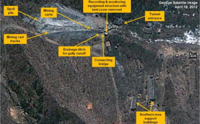 This satellite image shows the Punggye-ri Nuclear Test Facility in North Korea, where experts suspect Pyongyang will conduct its next detonation. Photo: AP
