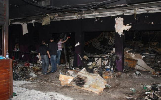 The interior of the 'Kiss' nightclub after the recent fire in Santa Maria city, 86km from Porto Alegre, Rio Grande do Sul. Photo: EPA