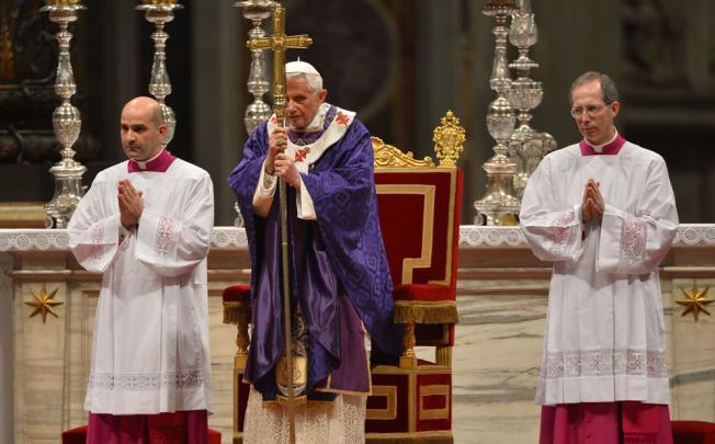 Pope Benedict XVI made his first public appearance on Wednesday since his shock resignation announcement. Photo: AFP
