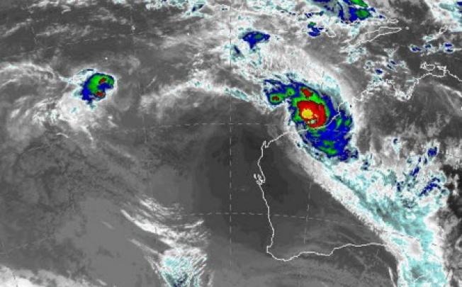 Satellite photo of severe tropical cyclone "Rusty" near the Pilbara region in Western Australia. Photo: Reuters