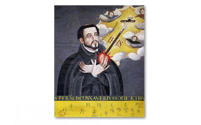 A picture of St Francis Xavier at the Kobe City Museum in Japan