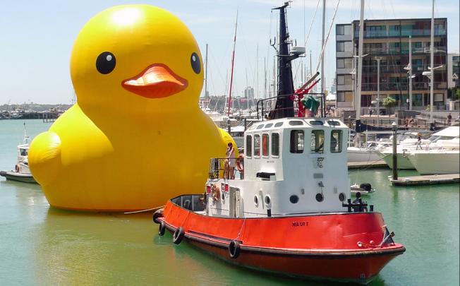 The 16.5-metre-high Rubber Duck may grace Hong Kong's shores if it gets approval from the Marine Department. Photo: SCMP