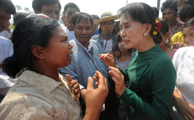 Suu Kyi urged protesters to accept a controversial Chinese-backed mine that was the scene of a violent crackdown last year, or risk hurting the economy. Photo: AFP