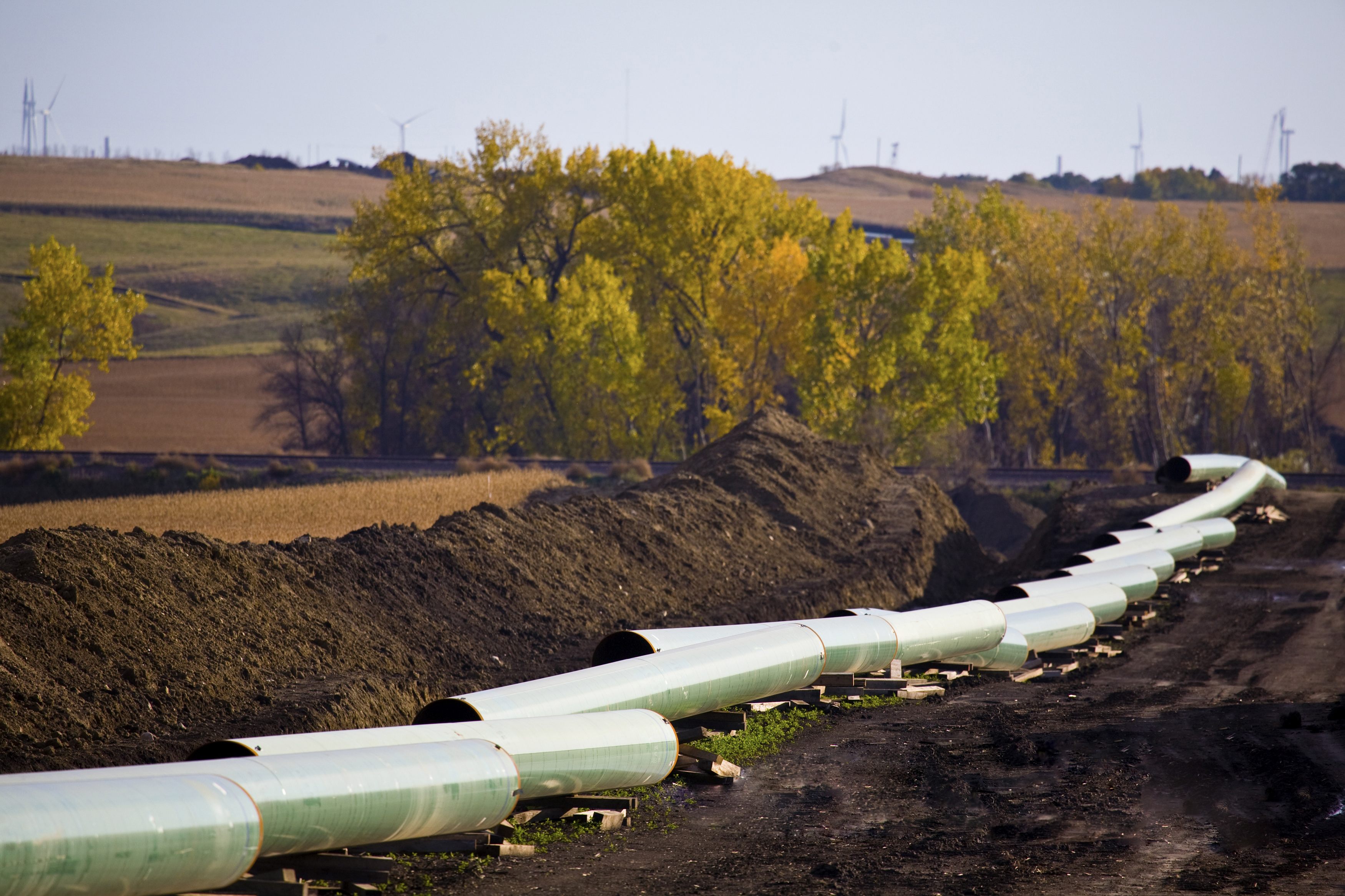 The Keystone Oil Pipeline under construction in North Dakota. The US State Department is considering the fate of the 800,000 bpd pipeline, which would carry crude from Canada’s oil sands to the Gulf Coast. Photo: Reuters