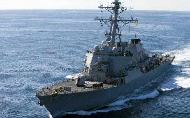 The guided-missile destroyer USS John S. McCain. The United States has positioned the warship off the Korean coast as a shield against ballistic missile attack. Photo: AP 