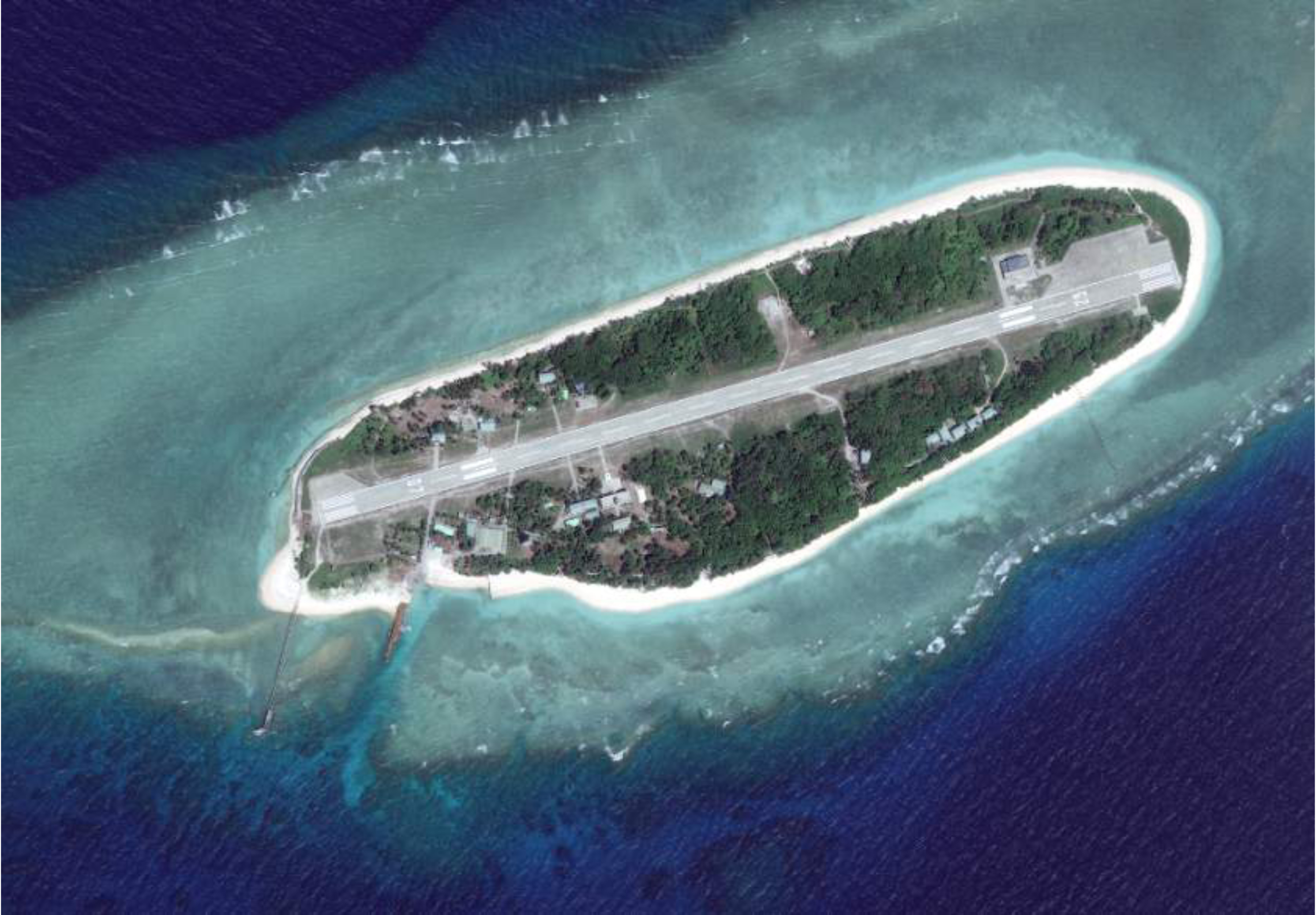 The runway built by Taiwan on Taiping Island, largest of the Spratly Islands. Photo: SCMP Pictures