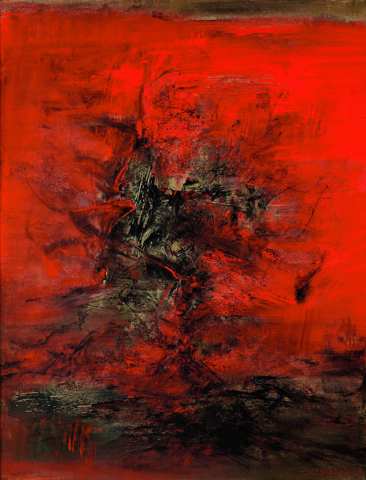 ZAO WOU-KI (Zhao Wuji, French/Chinese, B. 1920) oil on canvas 115 x 88.5 cm. Painted in 1963. Estimate, HK$10,000,000 to HK$15,000,000. Photo: Christie's Images Limited
