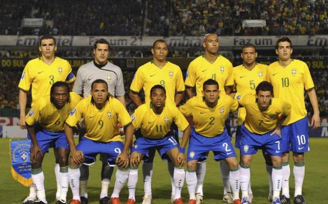 Brazil's formidable national soccer team. Brazilians are leading the way in the international soccer transfer market, a new report shows. Photo: AP 