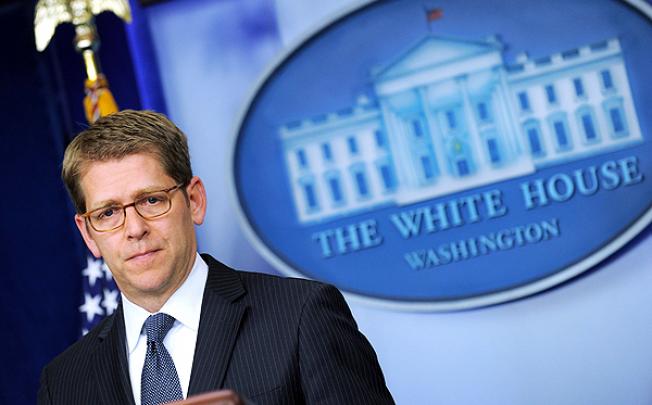 White House Press Secretary Jay Carney listens to a question during a press briefing at the White House. Photo: AFP