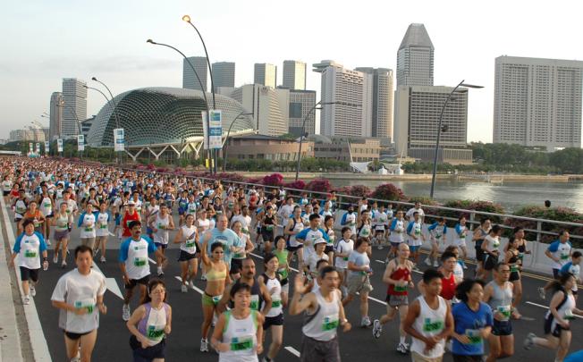 Police said they were also investigating a threat to bomb the Singapore Marathon in December.
