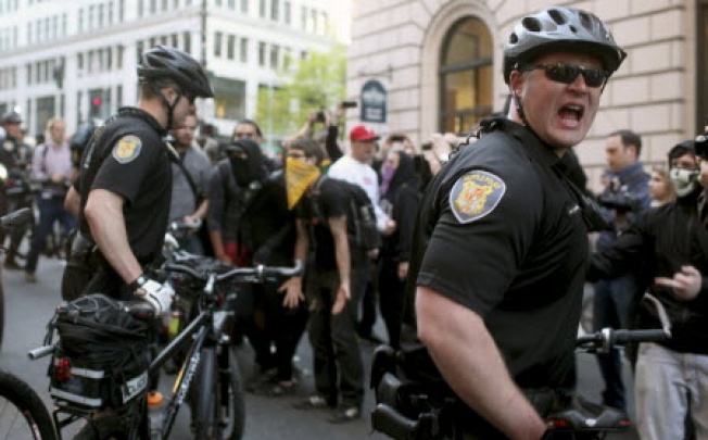 Police and demonstrators clash during May Day demonstrations in Seattle, Washington. Photo: Reuters