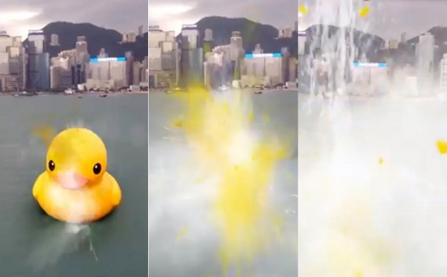 One YouTube user even posted a video showing the duck exploding and sinking beneath the waves.