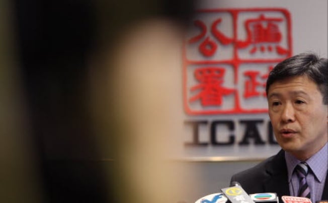 ICAC commissioner Simon Peh Yun-lu at the organisation's headquarters in North Point discussing recent controversies involving former chief Timothy Tong. Photo: David Wong