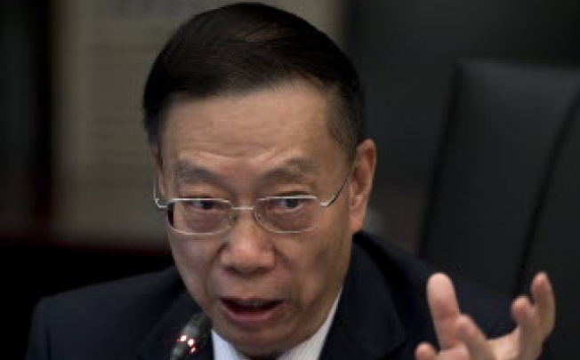 Chinese former vice health minister Huang Jiefu speaks during a press conference of the China's human organ transplant system at the Health Ministry office in Beijing .Photo: AP