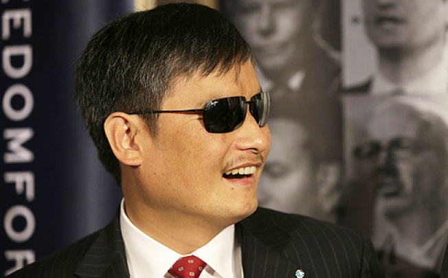 Chinese human rights activist Chen Guangcheng attends the opening session of the Oslo Freedom Forum on May 13. Photo: AFP