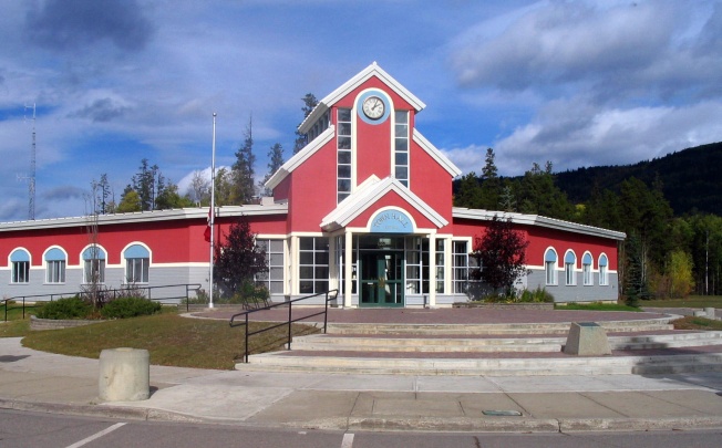 The town hall in Tumbler Ridge, whose community embraced 16 now-departed Chinese workers.