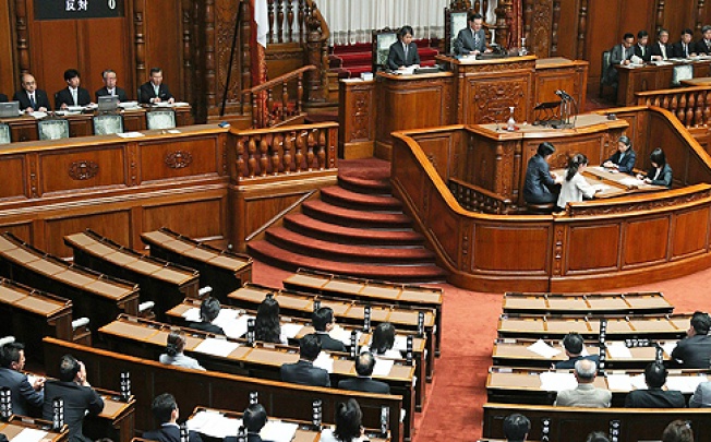 Japan's Upper House members approved the treaty on child abductions after a unanimous vote at the plenary session at the National Diet in Tokyo on Wednesday. Photo: AFP