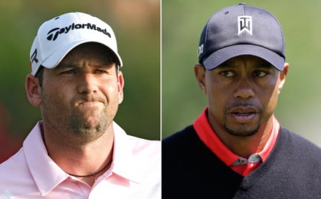 Sergio Garcia (left) and Tiger Woods (right). Photo: AP