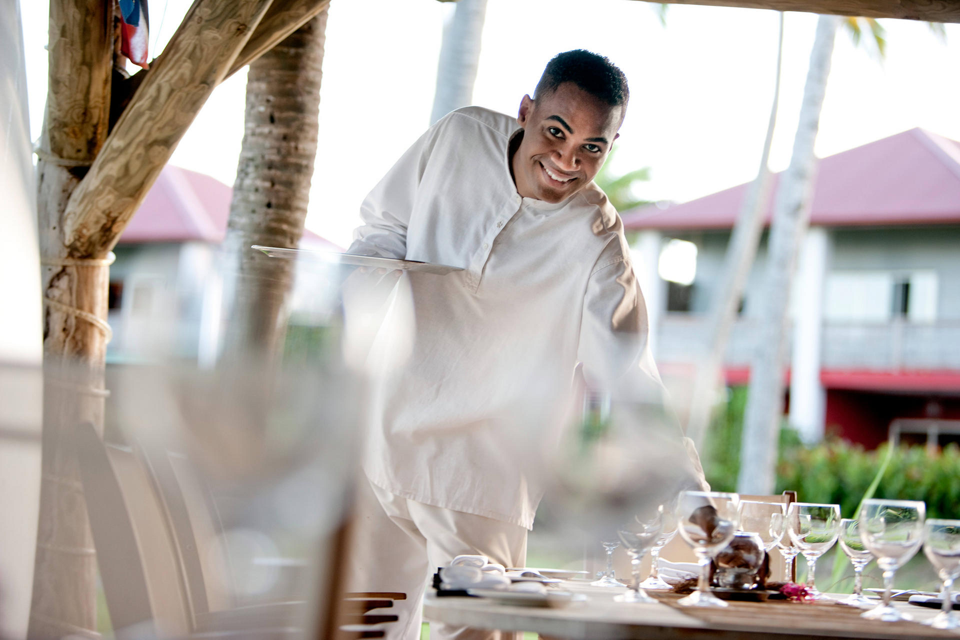 Campeche restaurant, Cap Est Lagoon Resort & Spa, serves up culinary delights in a relaxed environment.