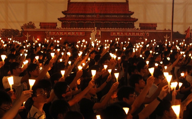 The June 4 candle-light vigil in Victoria Park. Photo: Sam Tsang