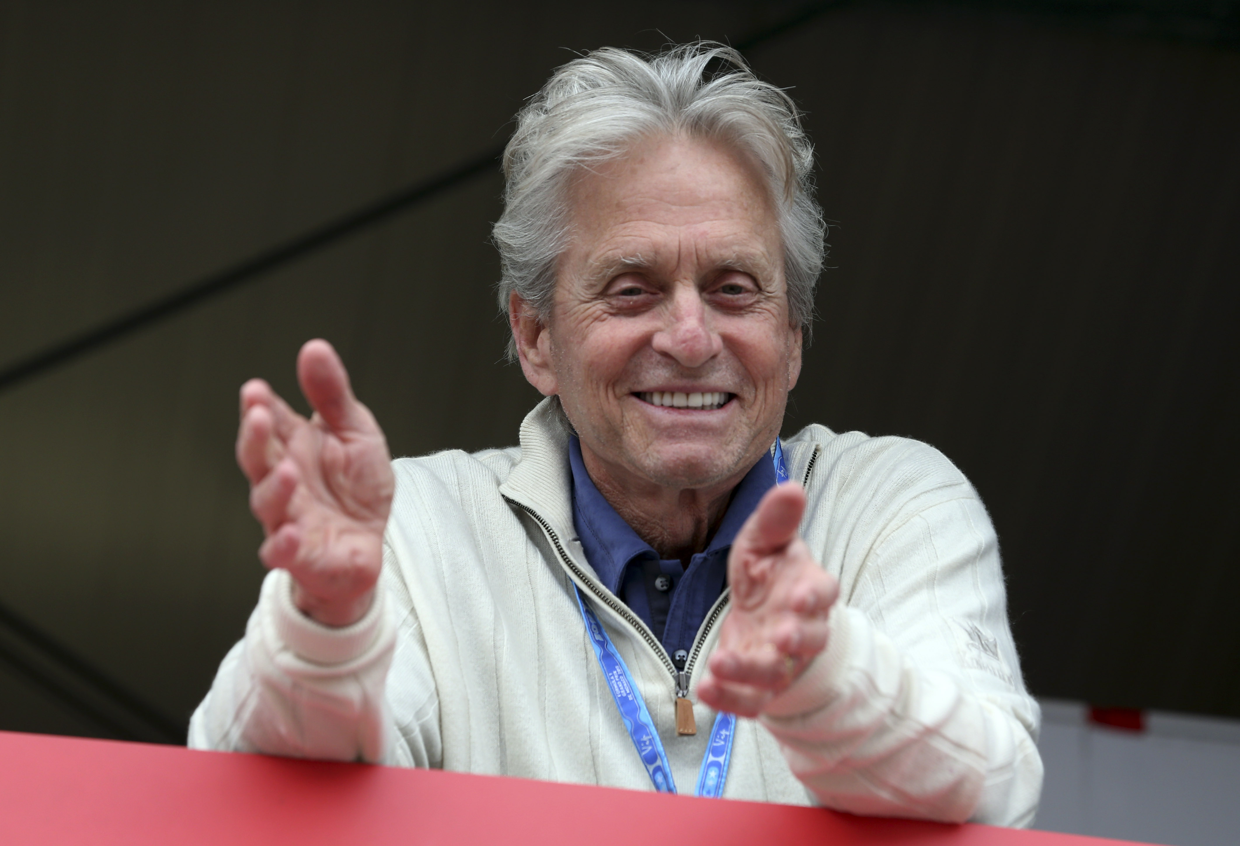 Michael Douglas pictured during the qualifying session, at the Monaco racetrack in Monaco last week. Photo: AP