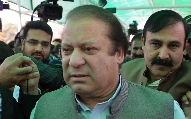 Pakistani parliamentarian and Premier-elect Nawaz Sharif arrives to take the oath at parliament house in Islamabad. Photo: AFP