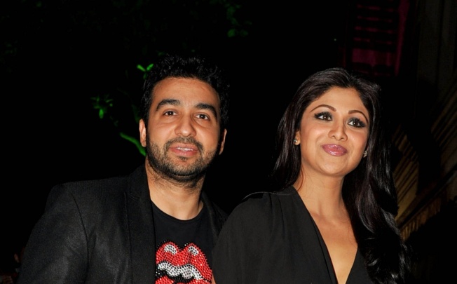 Raj Kundra, co-owner of a domestic Twenty20 cricket team, attends an event with his wife Indian Bollywood actress Shilpa Shetty in Mumbai. Photo: AFP