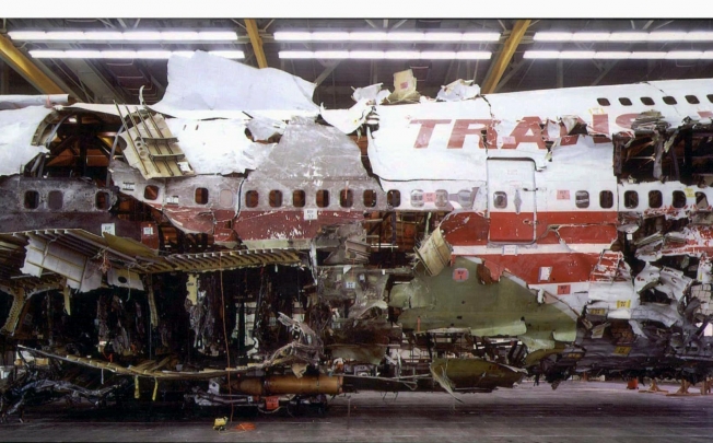 Reconstructed wreckage from the Boeing 747. The FBI could find no evidence the disaster was caused by a criminal act. Photo: Reuters